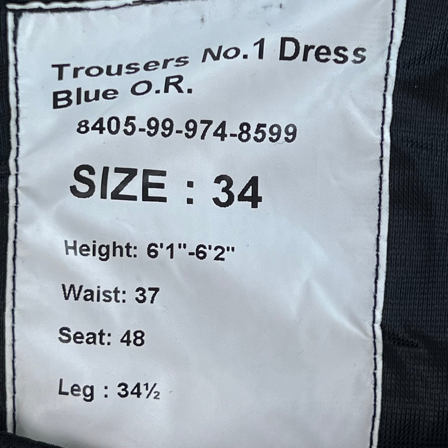 British Army No. 1 Dress Trousers Blue O.R. All Ranks - W38 L32