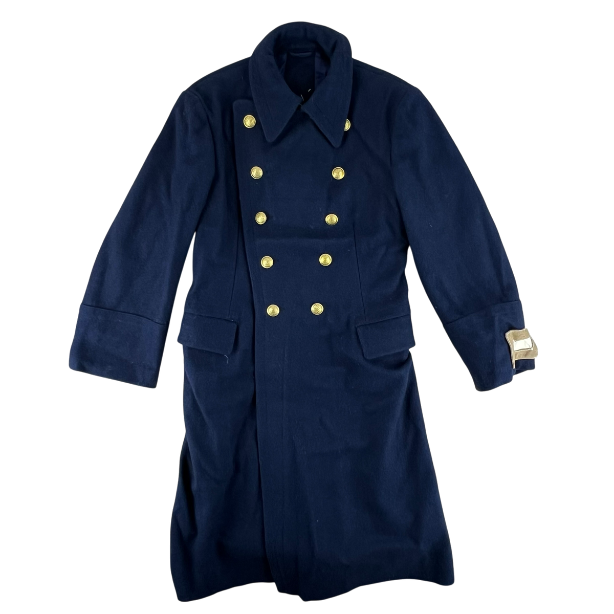 Romanian People's Navy 80s Blue Wool Greatcoat - Medium