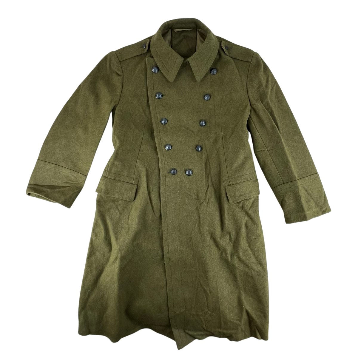 Romanian People's Army 80s Khaki Wool Greatcoat - Large