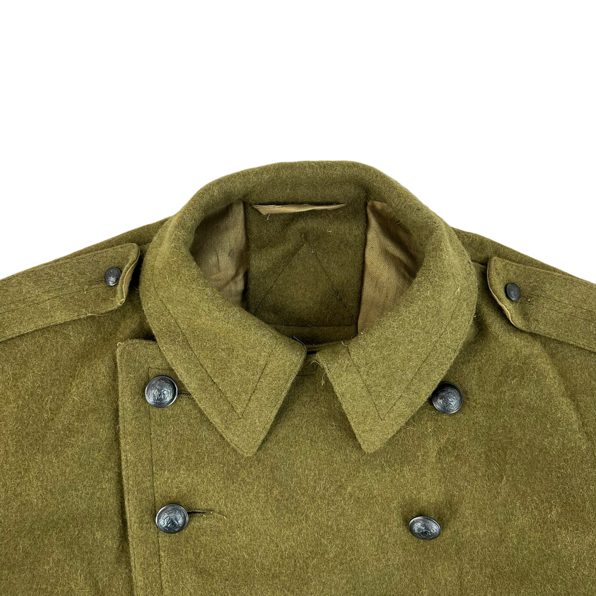 Romanian People's Army 80s Khaki Wool Greatcoat - Large
