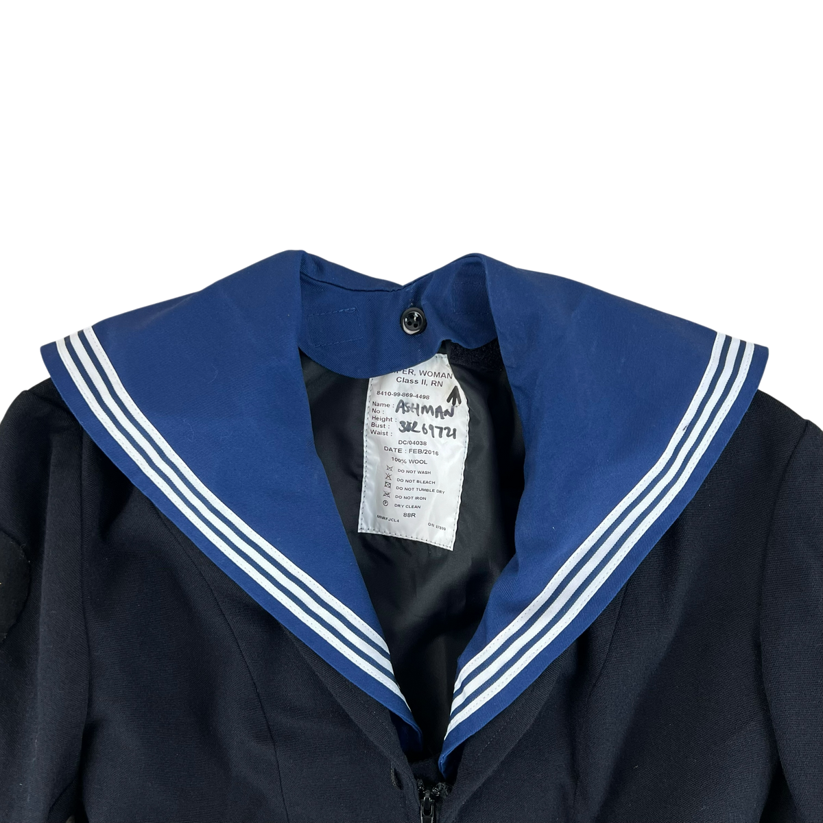 British Royal Navy Women's Class II Jumper Sailor's Top - Small 88R