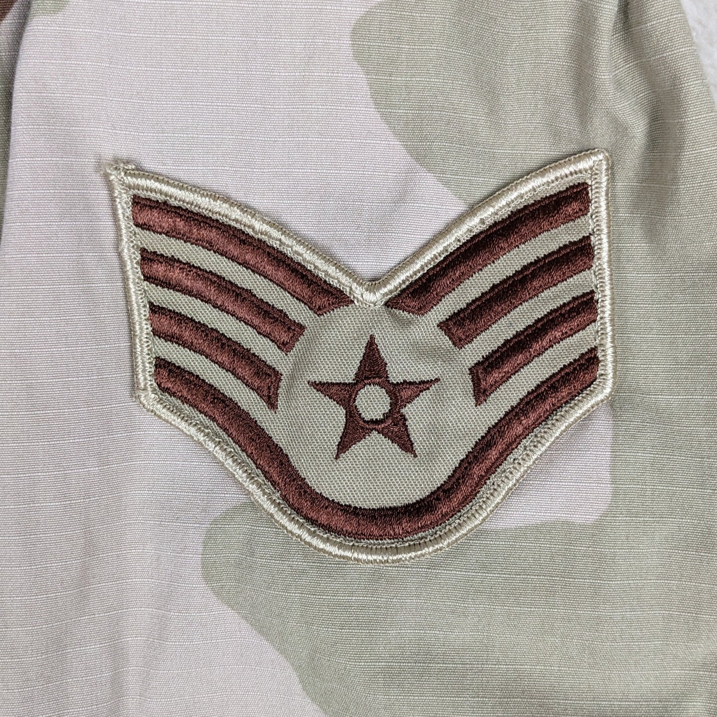 US Air Force Tri-Colour Desert "Coffee Stain" Camo Combat Jacket Ripstop w/ Patches