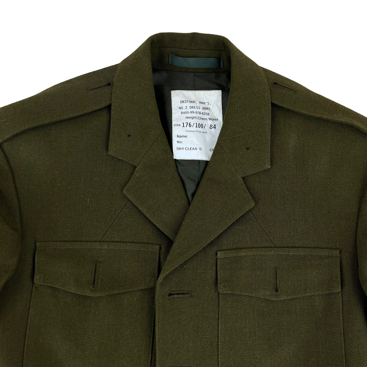 British Army Old Pattern No. 2 Khaki Green Dress Jacket - Small 176/100