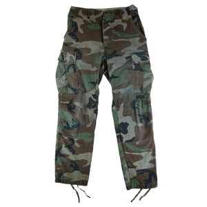 US Army Vintage M81 Woodland Camo Ripstop BDU Combat Trousers - W30 L30.5