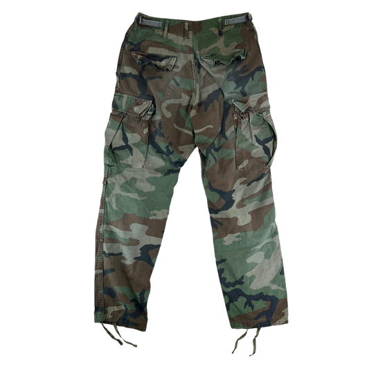 US Army Vintage M81 Woodland Camo Ripstop BDU Combat Trousers - W30 L30.5