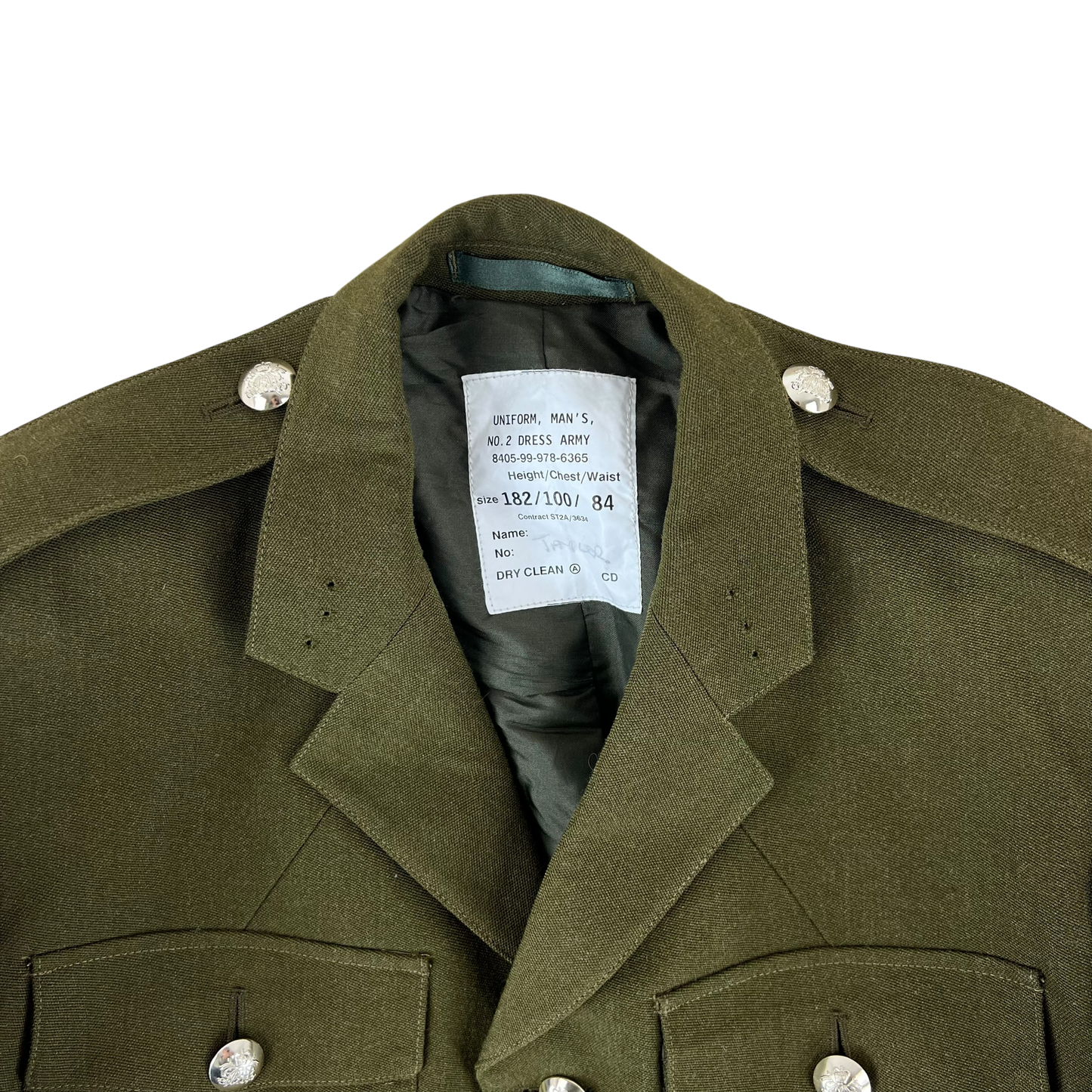British Army 1980 Pattern No. 2 Olive Green Dress Jacket - 9th/12th Royal Lancers - Medium 182/100