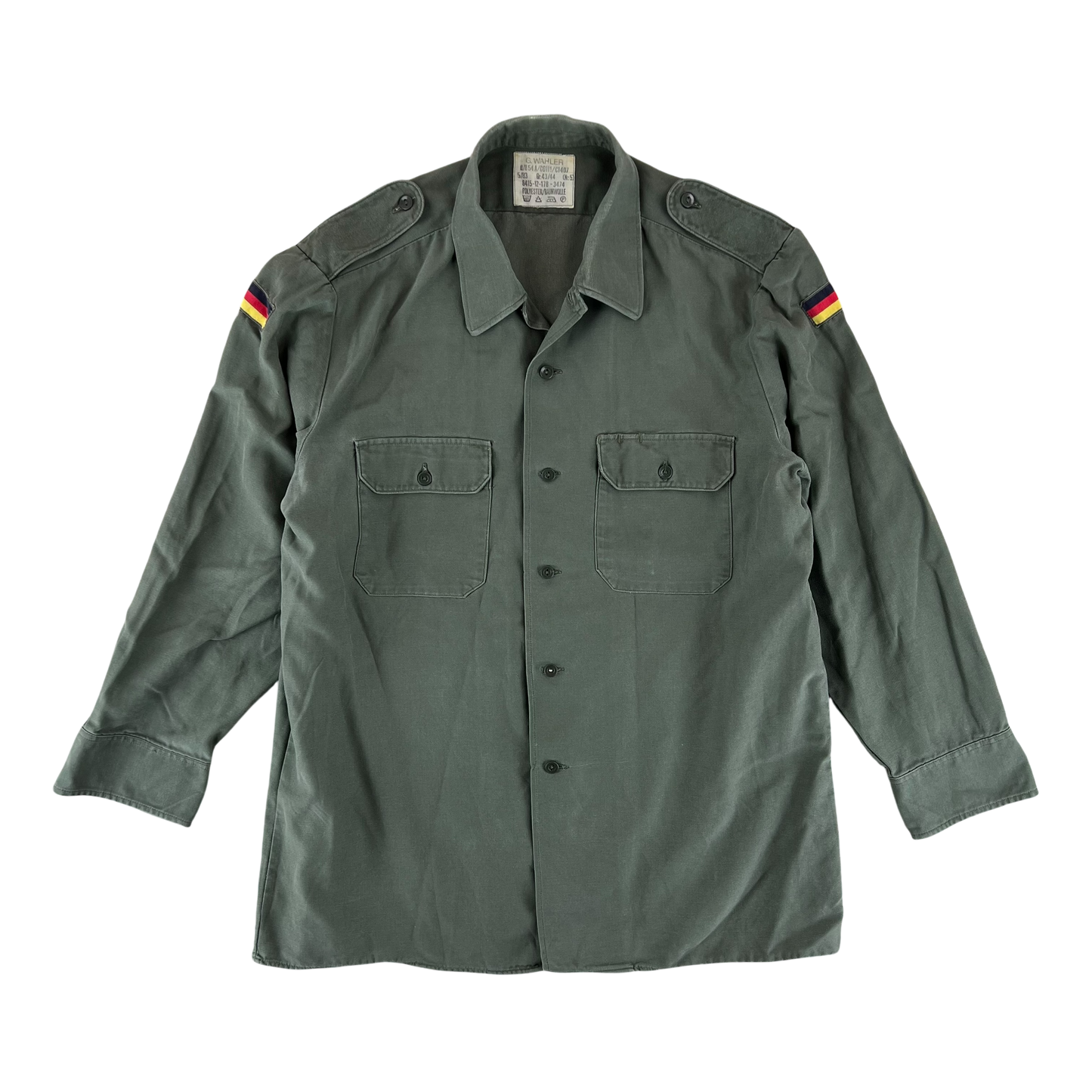 German Army Olive Green Long Sleeve Field Shirt - Large GrNr 5