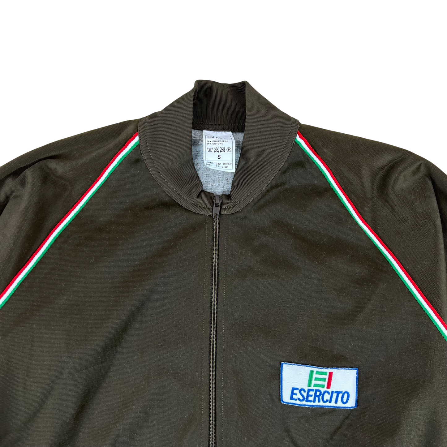 Italian Army 90's Retro Olive Brown Tracksuit Jacket - Medium