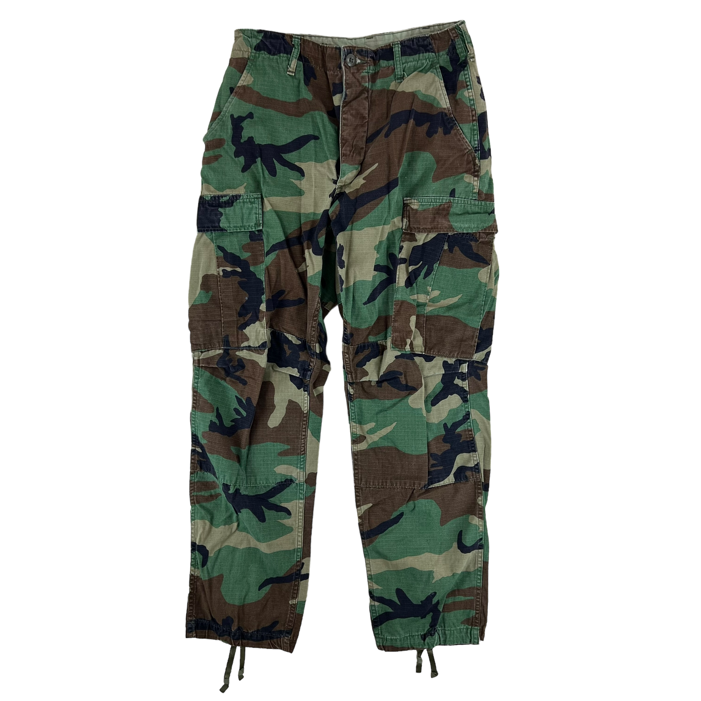 US Army Vintage M81 Woodland Camo Ripstop BDU Combat Trousers - W31 L31