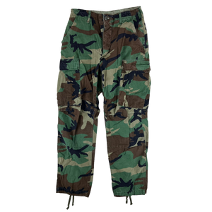 US Army Vintage M81 Woodland Camo Ripstop BDU Combat Trousers - W31 L31