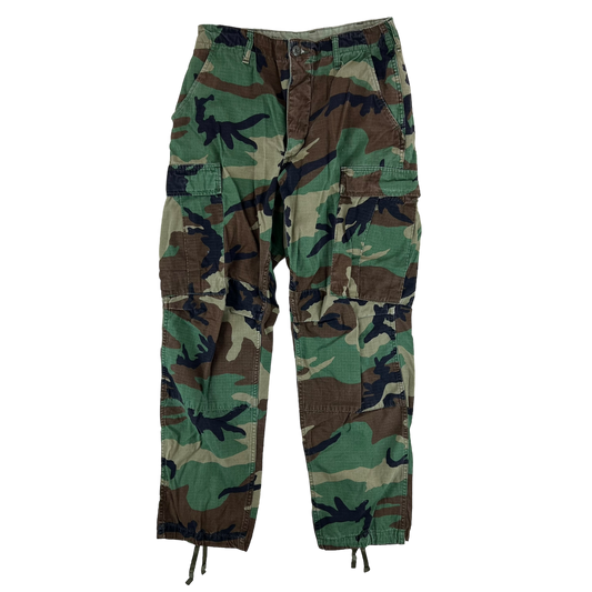 US Army Vintage M81 Woodland Camo Ripstop BDU Combat Trousers - W31 L31