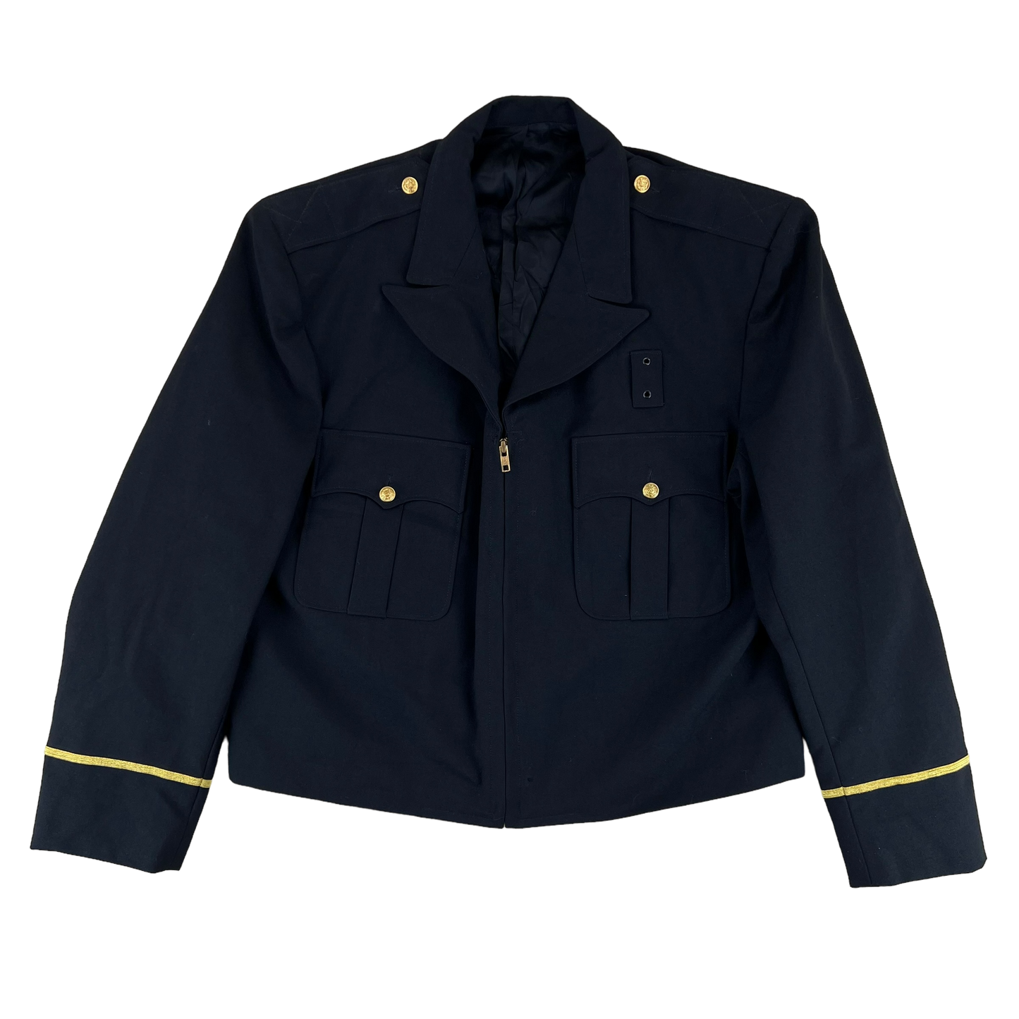 US Army Fire Department Black Ceremonial Ike Jacket - Large