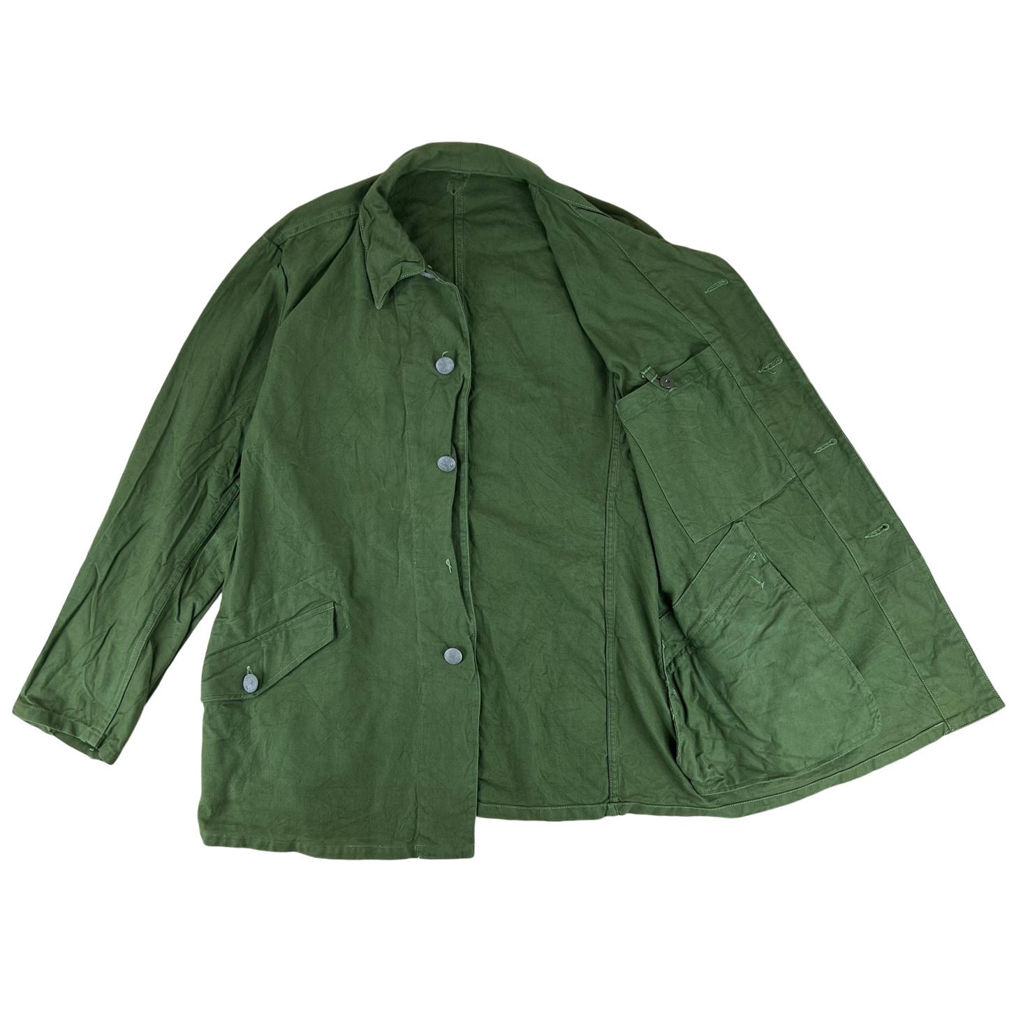 Swedish Army M59 Forest Green Chore Coat - Large