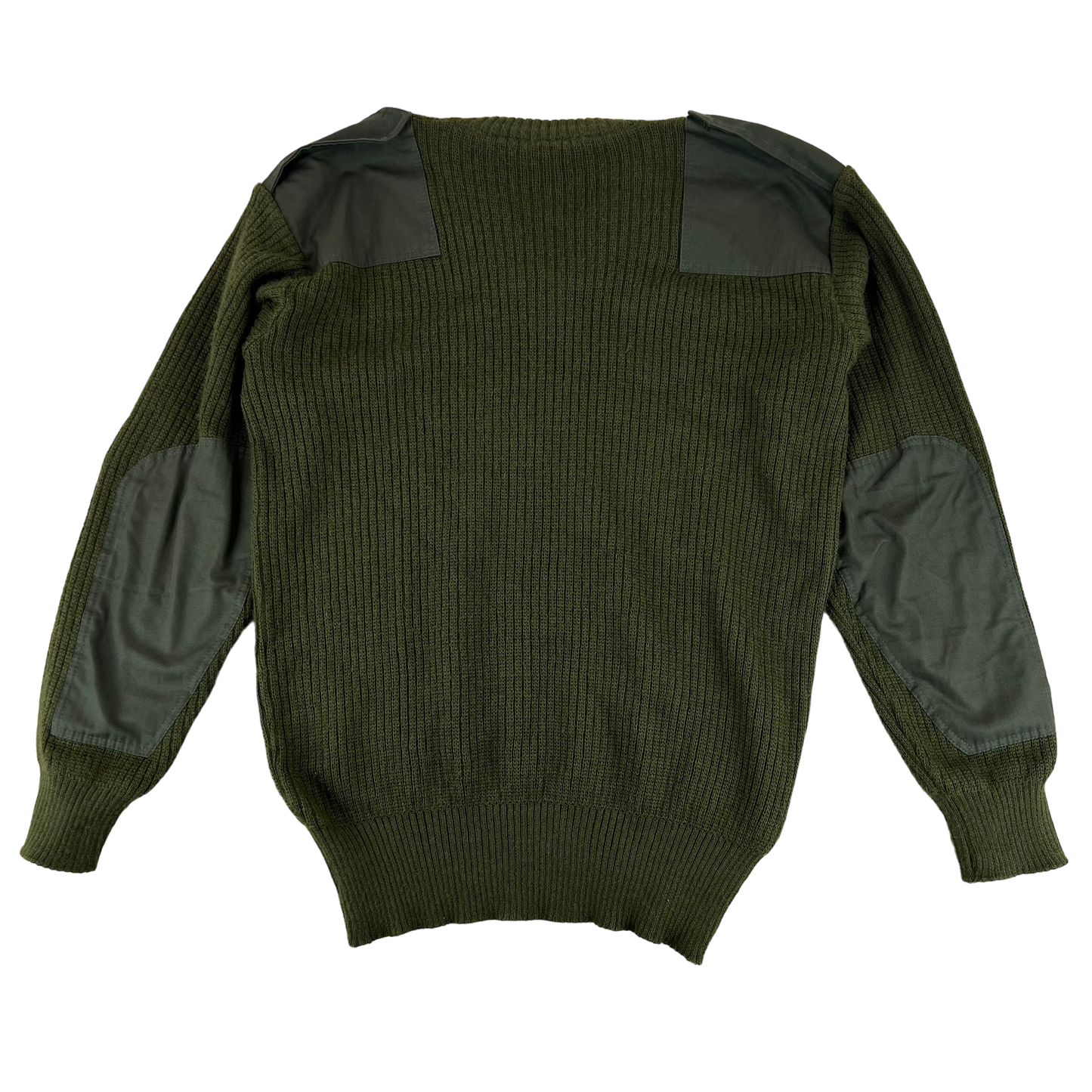 Italian Army Olive Green V Neck Pullover Jumper - X Large