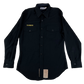US Navy 80s Black Long Sleeve Service Shirt - Medium