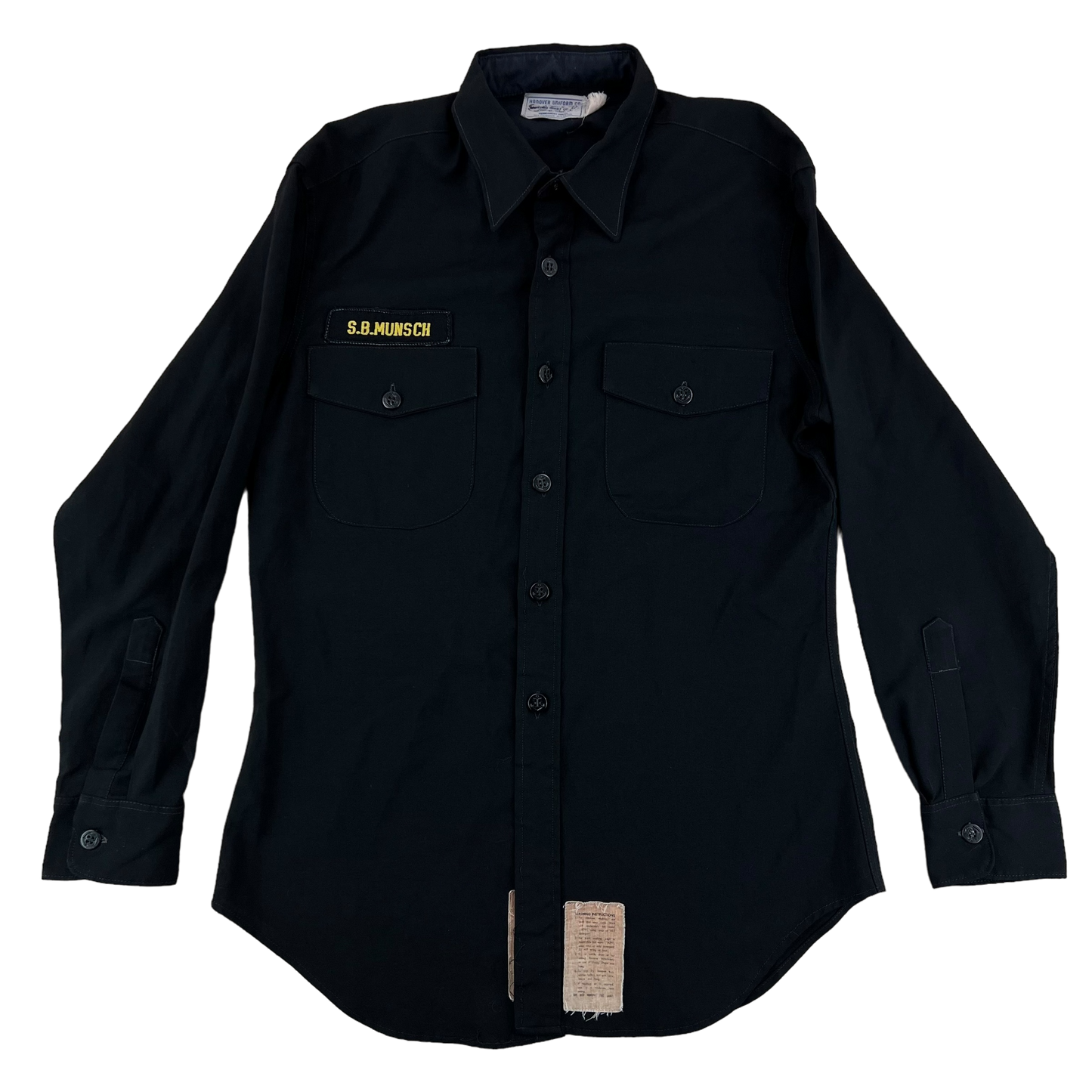 US Navy 80s Black Long Sleeve Service Shirt - Medium