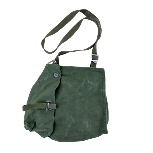 Swedish Army M51 Bag Gas Mask Haversack Olive Green Canvas - #2