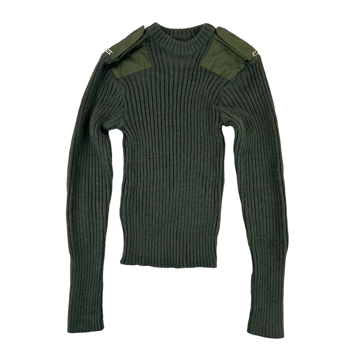 British Army Olive OG Utility Jersey Pullover Jumper w/ RLC Pips - X Small 74cm