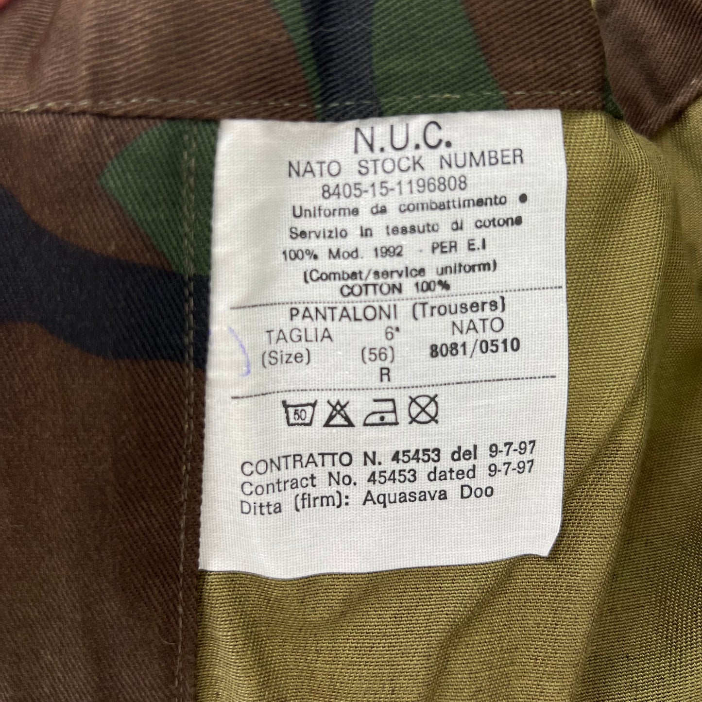 Italian Army Mimetico Roma 90 Woodland Camo Combat Trousers - W44 L31.5