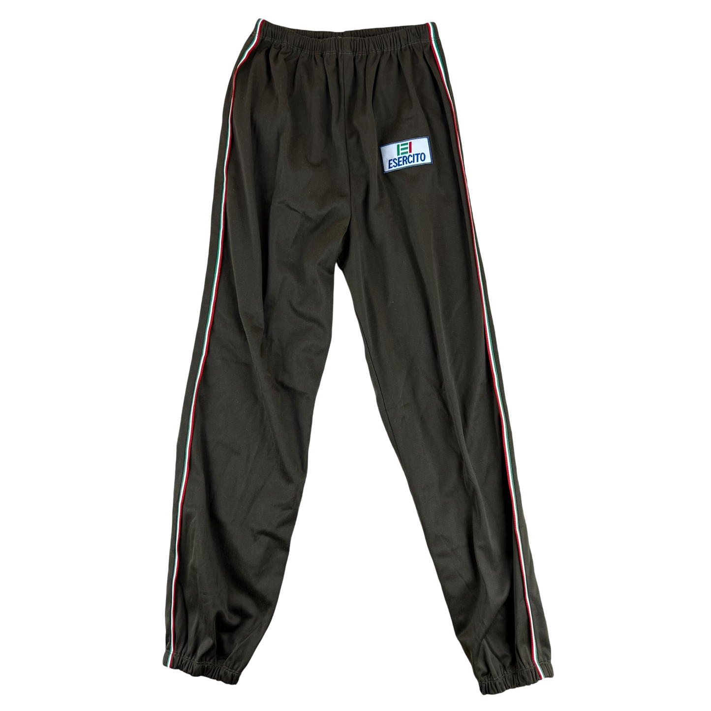 Italian Army 90's Retro Olive Brown Tracksuit Trousers - Small