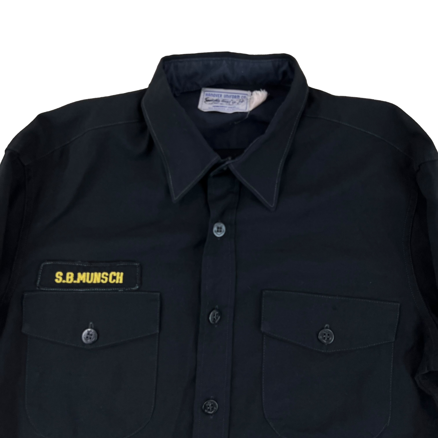 US Navy 80s Black Long Sleeve Service Shirt - Medium