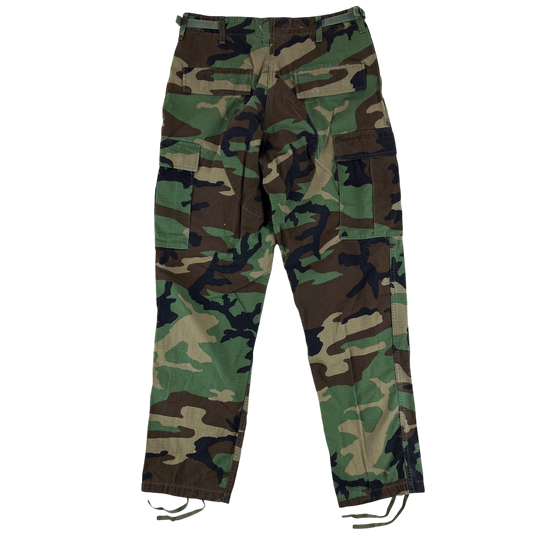 US Army Vintage M81 Woodland Camo Ripstop BDU Combat Trousers - W31 L31