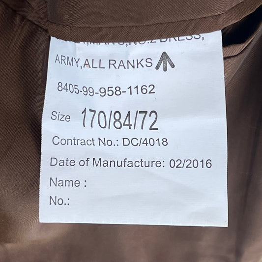 British Army No.2 FAD Dress Jacket - X Small 170/84