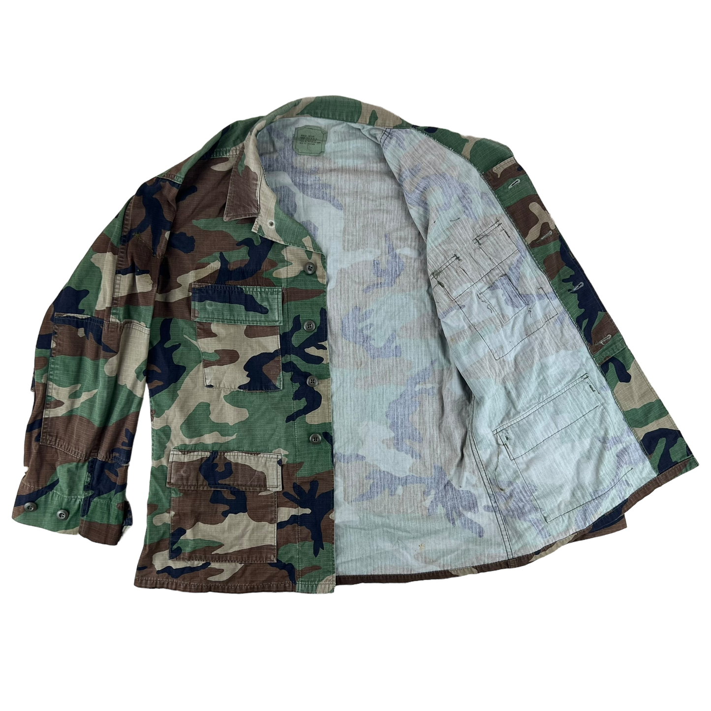 US Army M81 Woodland Camouflage BDU Combat Jacket - Large