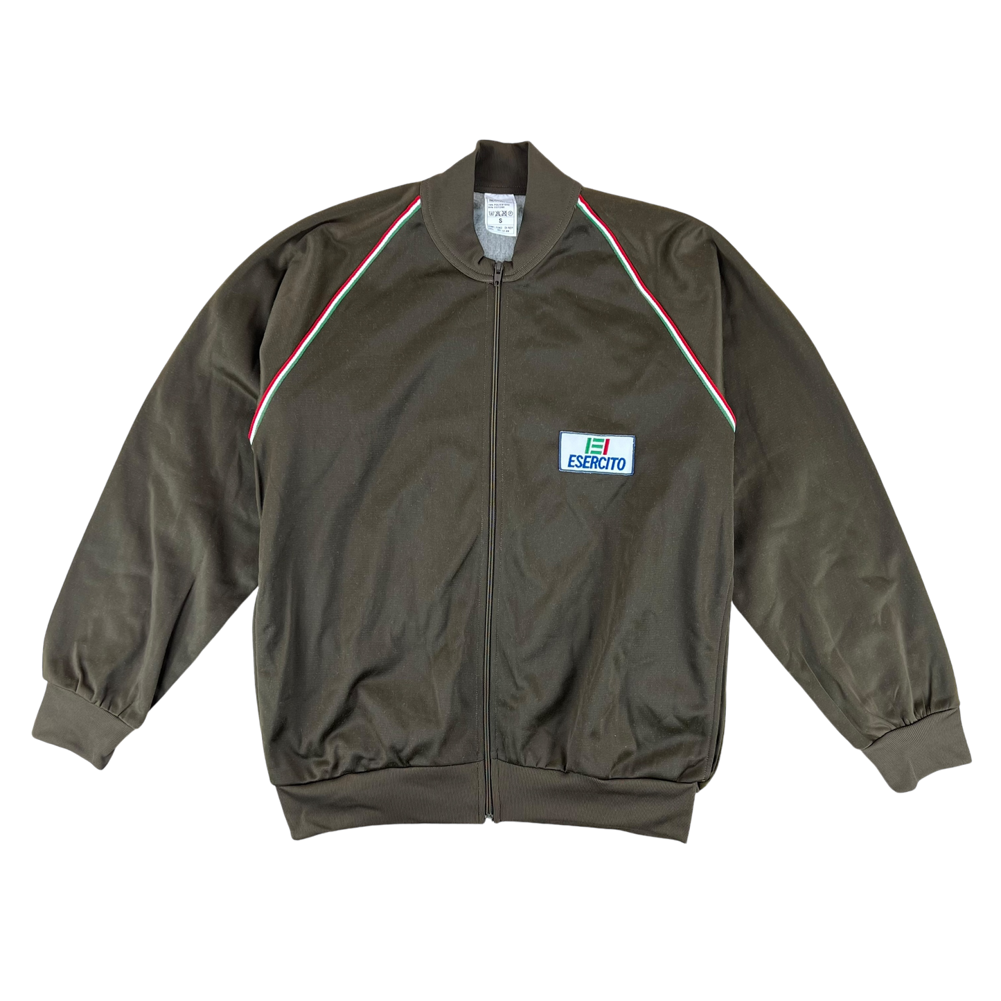 Italian Army 90's Retro Olive Brown Tracksuit Jacket - Medium