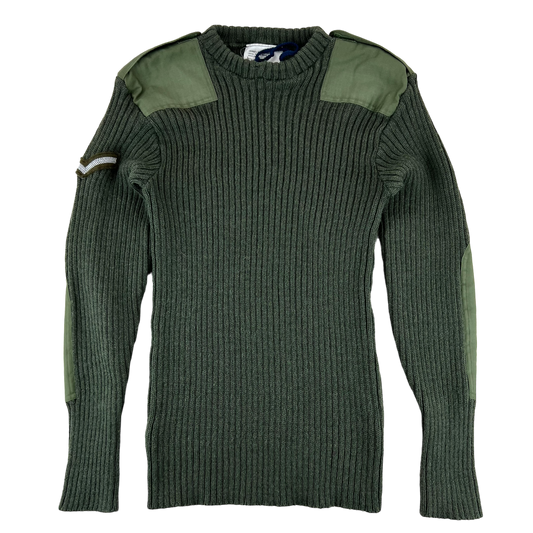 British Army Olive OG Utility Jersey Pullover Jumper w/ Lance Corporal Patch - Large 106cm