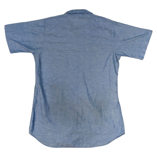 US Navy 80s Short Sleeve Blue Service Shirt w/ Insignia