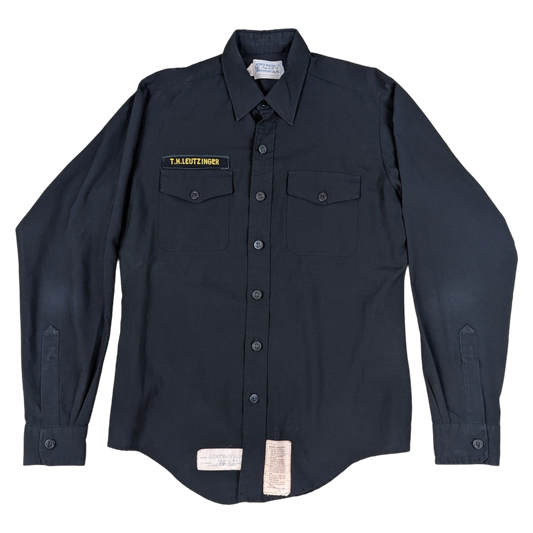 US Navy 80s Black Long Sleeve Service Shirt