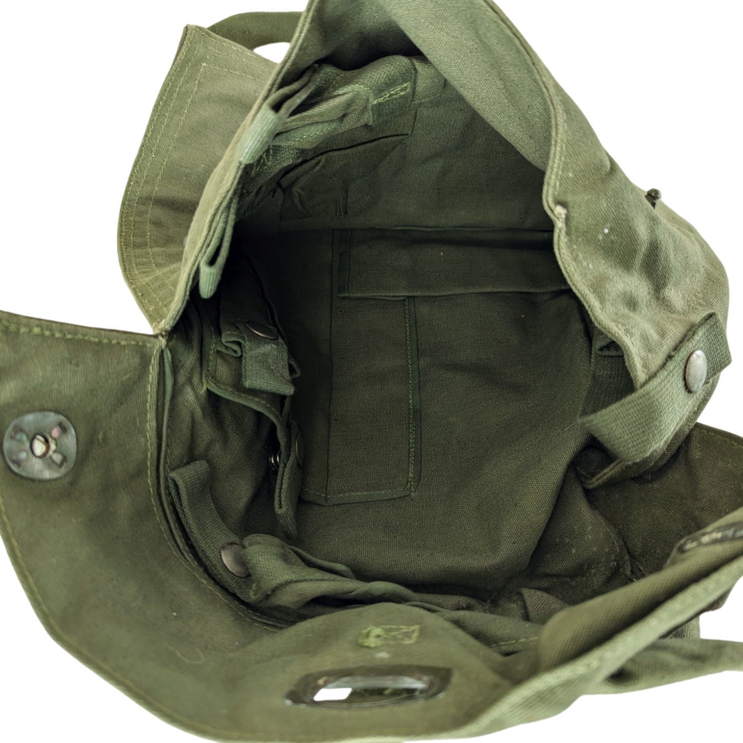 Swedish Army M51 Bag Gas Mask Haversack Olive Green Canvas - #1