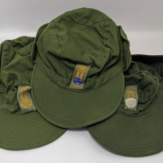 Swedish Army M59 Forest Green Fatigue Cap w/ Officer's Patch