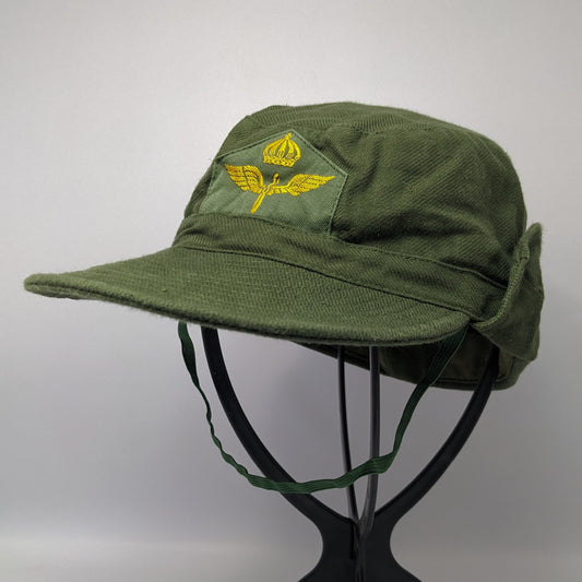 Swedish Air Force M59 Forest Green Fatigue Cap w/ Patch