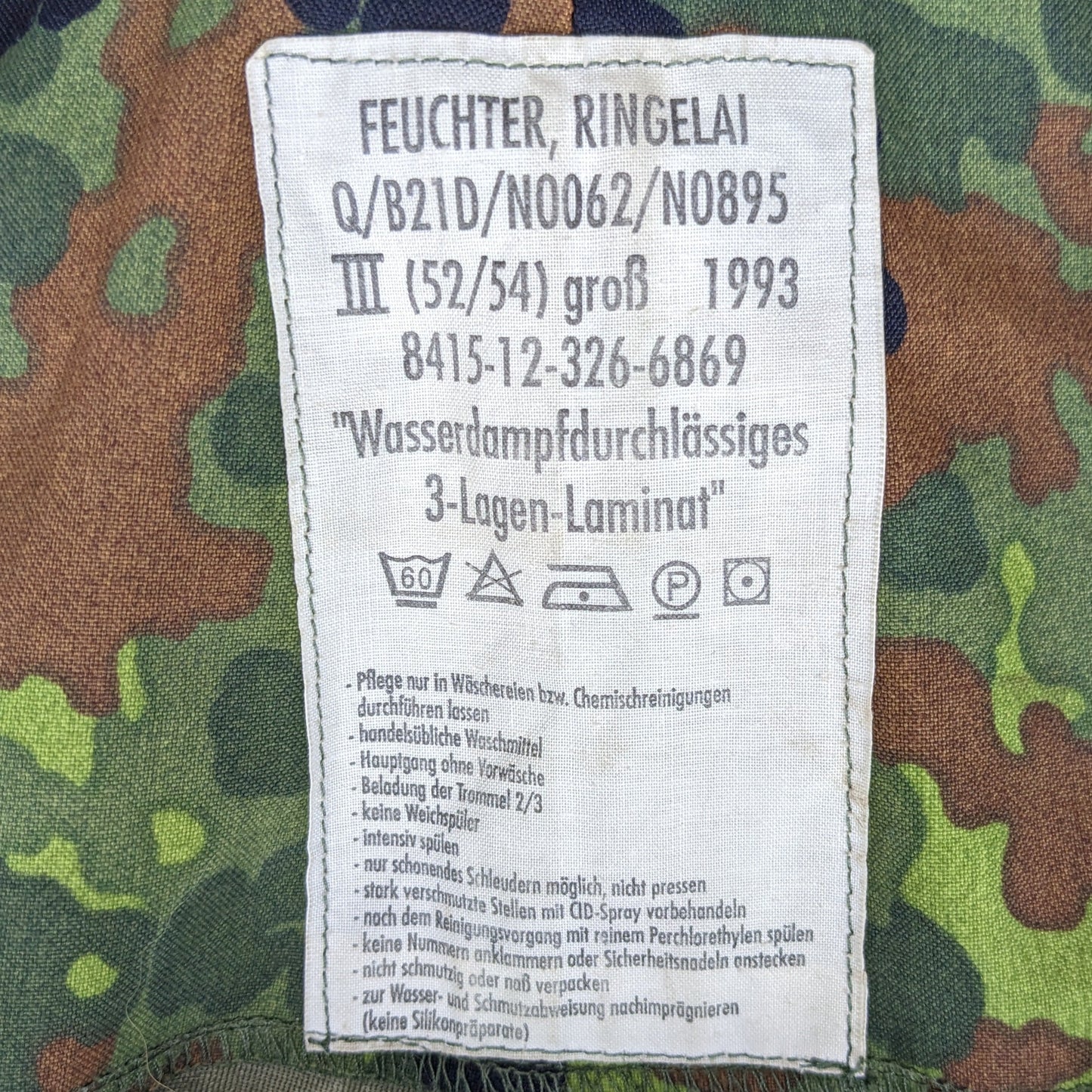 German Army Flecktarn Camo Waterproof Overalls / Overtrousers