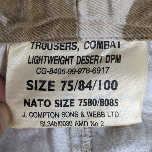 British Army Desert DPM Camouflage Combat Trousers - 90 Pattern