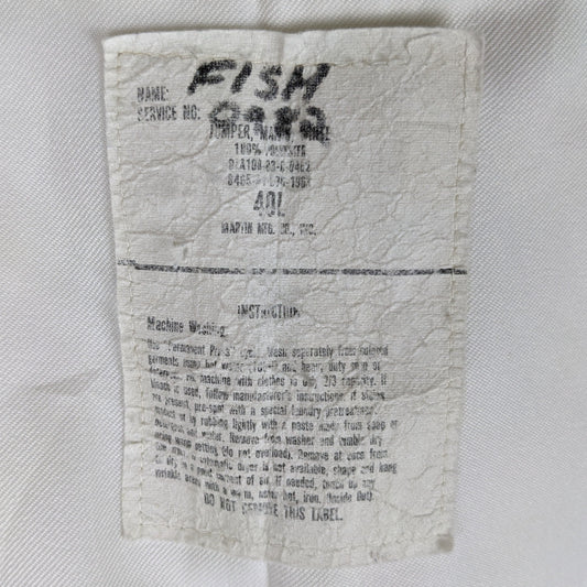 US Navy Vintage Sailor's White Crackerjack Jumper Top - Large